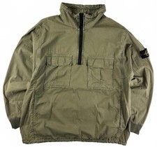 Stone Island 1/4 Zip Smock Jacket Khaki Green XXL