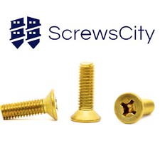 SOLID BRASS PHILLIPS MACHINE SCREWS COUNTERSUNK FLAT HEAD BOLTS M3 M4 M5 M6