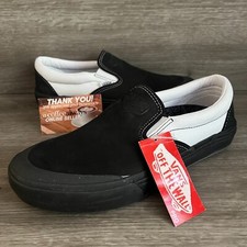 Vans Dakota Roche BMX Slip-On Black White Pop Cush Size 8.5 Women's NWOB