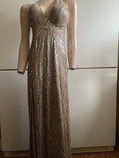 Jenny Packham Beige Sequined Maxi Dress Size 8UK