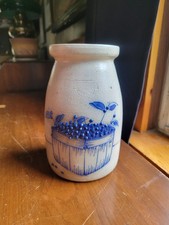 Salmon Falls Pottery Blueberry Basket Salt Glaze Spoon Jar  Crock Vase 1991