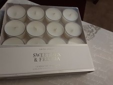 New Laura Ashley Fresh Linen & Jasmin 12 Scented Tea lights