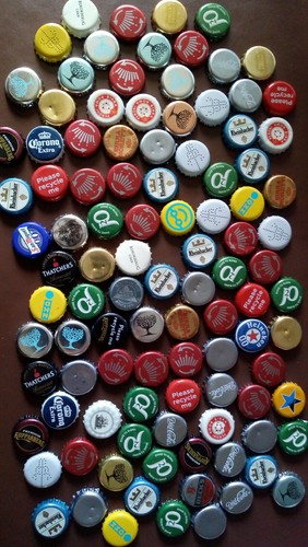 Used assorted metal bottle top - metal,