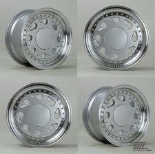 White Label Tear D 15" x8 Alloys 4x100 ET25 Silver fit VW Golf Mk1 Mk2 Polo Lupo