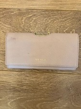 Ted Baker Womens Leather Bita Flapover Matinee Purse Wallet in Pale Pink