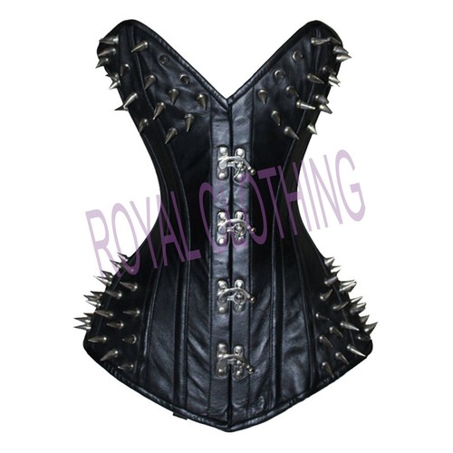 Black steampunk spike - black, leather
