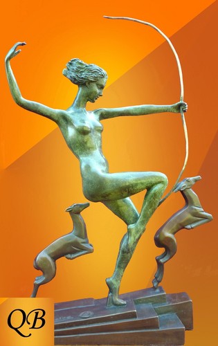 Art deco bronze - figurine, diana