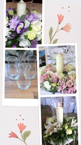 Glass hurricane vase - glass,