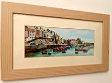 Lovely Framed Print of Cornish harbour – 'Mevagissey 1' - by Kevin Platt