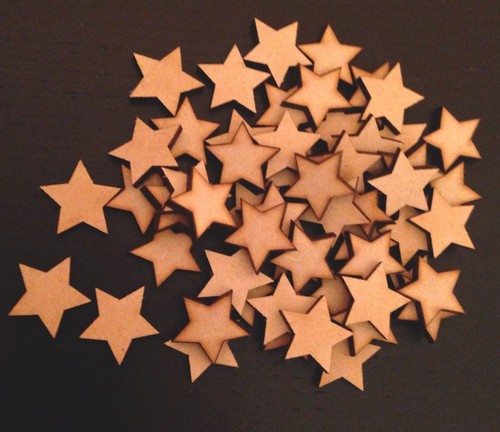 Wooden 50x mdf stars - stars, 20x