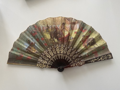 Vintage spanish folding fan - spanish,