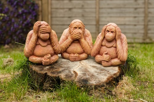 Monkey garden ornament set - monkey,