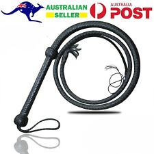 Genuine Cow Leather 4 Feet Long 12 Plait Weaving Bull Whip Black Heavy Duty Whip