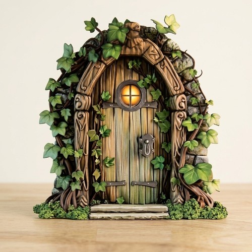 Wood shape mini fairy door - mini,