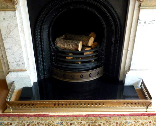 Brass fireplace fender - fireplace, kerb