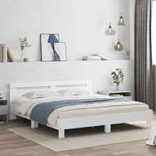 Bed Frame with Headboard Bed Base Mattress Foundation Engineered Wood vidaXL