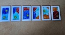 Set Of 6 Fused Glass Wall Art