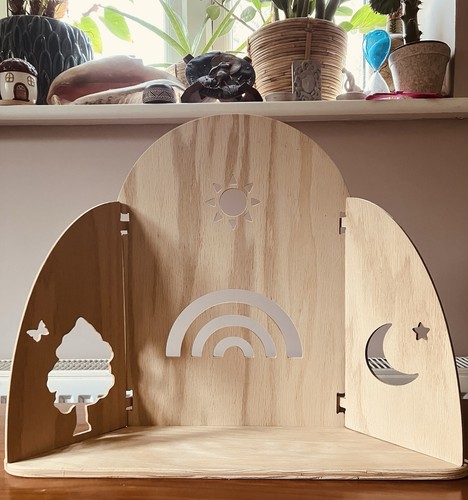Wooden nature table display - wooden,