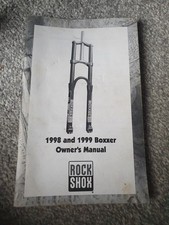 Vintage Retro 1998 and 1999 Rock Shox Boxxer Owners Manual Book