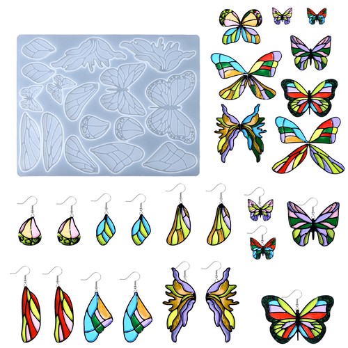 Butterfly wings earring resin - butterfly,