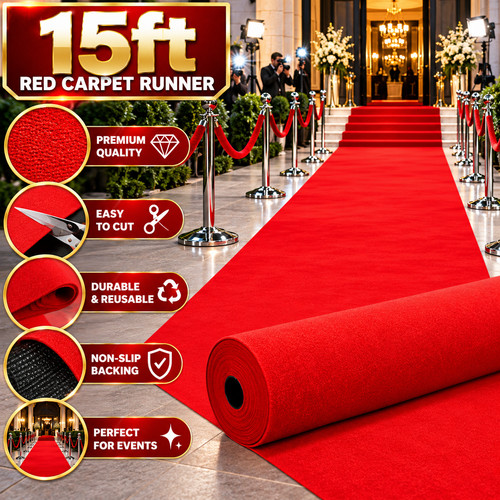 15ft red carpet runner fabric - carpet,