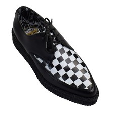 Underground England Creeper Shoe Rockabilly Black | White Checkerboard 6000