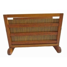 Wooden Magazine Newspaper Storage Rack 1970s Vintage 70s Hand Made Solid Wood