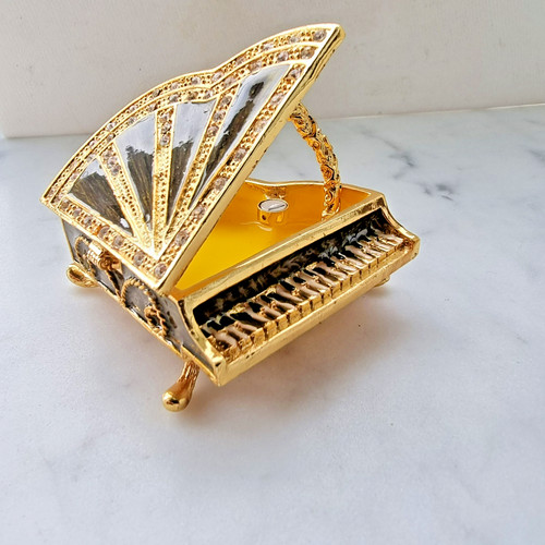 Vtg jeweled baby grand - jeweled,