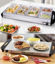 Electric Buffet  5 Section Server Food Warmer Hot Plate Temp Control 450W 9.6Ltr