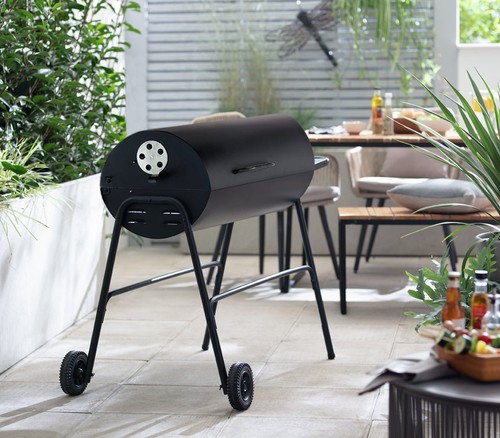 Drum charcoal grill - bbq, steel