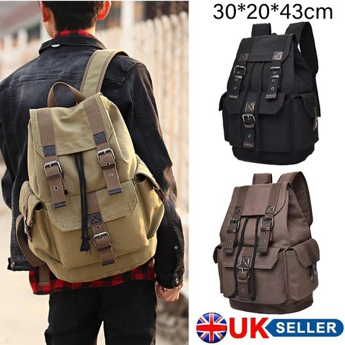Men vintage canvas backpack - men's,