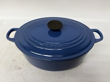 Le Creuset Oval Casserole Dish Dutch Oven Cast Iron Blue 30