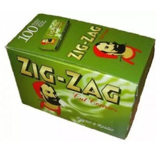 Full Box of 100 Booklets Zig Zag Tobacco Rolling Papers Green Cut Corner