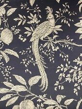 Maize Blue Toile Birds Cotton Fabric  280cm Wide Curtain Blind Upholstery
