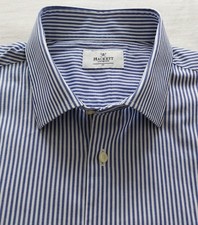 Hackett - Formal - School - Casual Shirt - Blue & White Bengal Stripe  - 17''