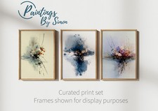 Modern Abstract Triptych Art