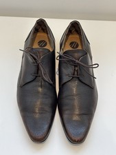 H by Hudson Men's Dark Brown Leather Brogues Lace-Up Shoes EU 45 UK 10.5