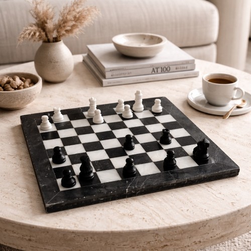 Marble stone chess set with - chess,