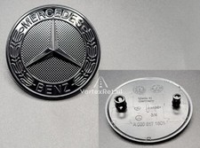 MERCEDES-BENZ GLOSS BLACK WREATH BONNET BADGE EMBLEM 57mm A B C CLA E S CLASS