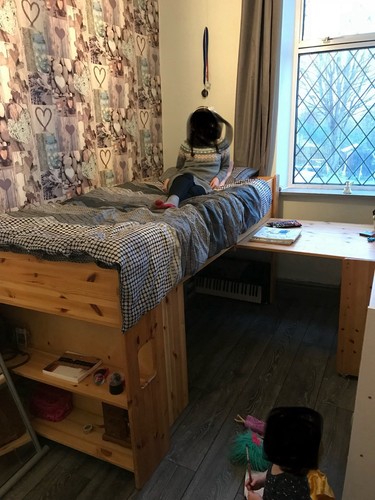 Solid wood cabin bed with - wood,