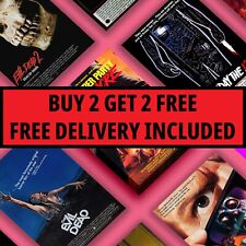 80s Classic Horror Movie Posters Film Gallery Wall Art Retro Cinema Poster Print