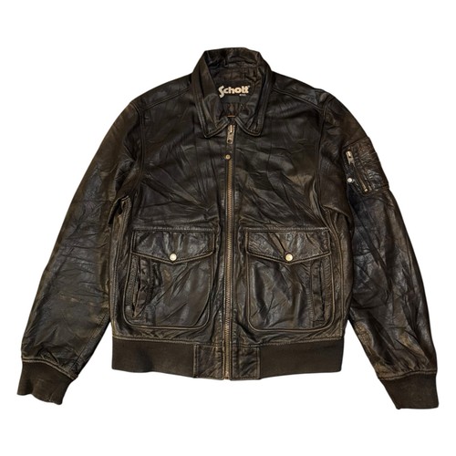 Vintage schott leather jacket - schott,