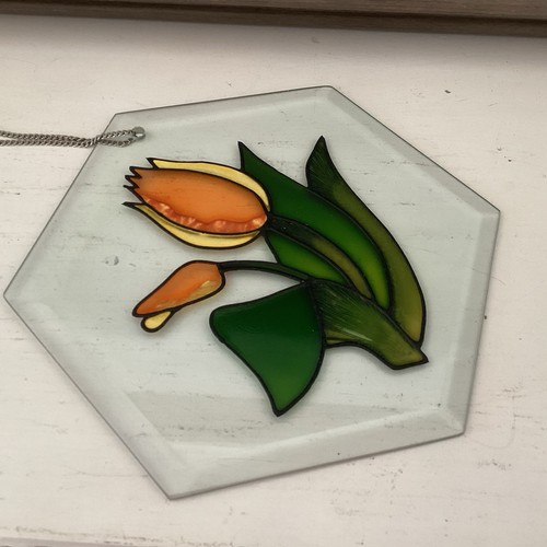 Vintage stain glass tulip - vintage,