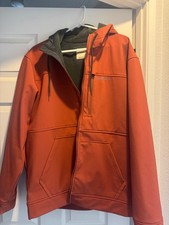 Simms Softshell Hooded Jacket Men’s Large Brown Fishing Outdoor Full Zip Pockets