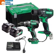 HIKOKI KC18DCJCZ 18v Twin Pack DV18DC Combi Drill & WR18DH Wrench Inc 2x 5.0A...