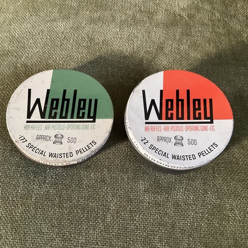Vintage webley pellet - vintage, tins