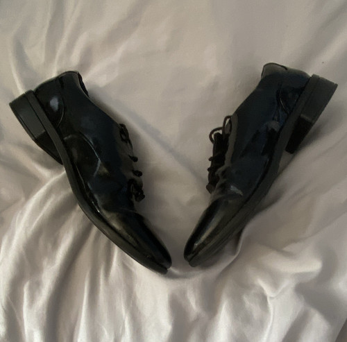 Clarks black brogue dress - black,
