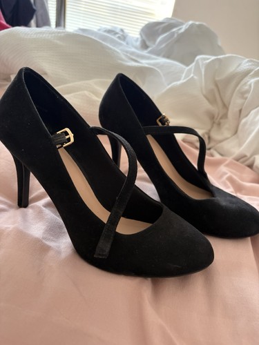 Black suede mary - black, stiletto