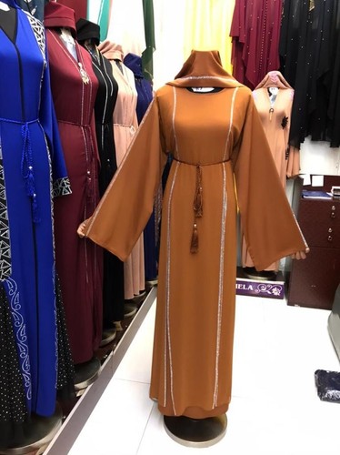 Dubai abaya burnt orange side - abaya,