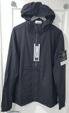 2XL, Mens Black Stone Island Skin Touch Nylon Hooded Jacket, Mens Size XXL
